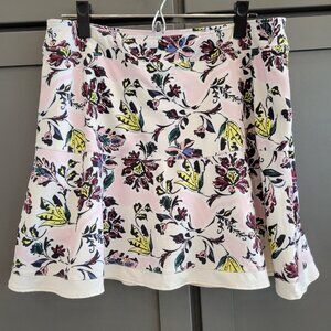 Lady Hagen Tennis Skirt Size L Floral Pink White 16" Skort w/ Pockets & Flounce